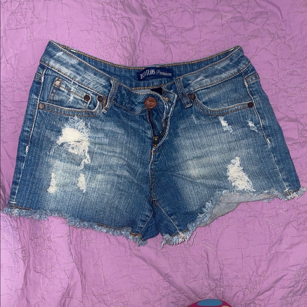 Toteme Distressed Blue Jean Shorts